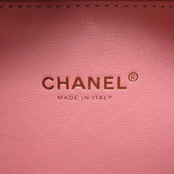 CHANEL CCFiligree vanity bag Size Small Tweed/Leather Pink/Multicolor A93342 - Picture 11 of 13